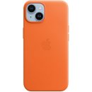 Pouzdro a kryt na mobilní telefon Apple Leather Case s MagSafe pro iPhone 14 - oranžový MPP83ZM/A