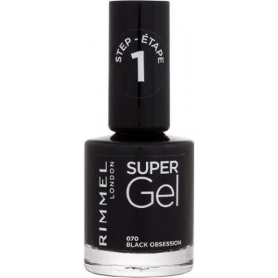 Rimmel London Super Gel lak na nehty 070 Black Obsession 12 ml – Zboží Mobilmania