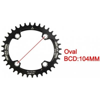 EKFAN Oval 32T Převodník černý 104BCD – Hledejceny.cz
