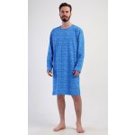 Vienetta Man pánská noční košile s dlouhým rukávem Sebastian modrá – Hledejceny.cz