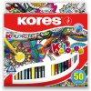 Výtvarné a kreativní sada Kores Trojhranné pastelky KOLORES Mandalas pro antistresové omalovánky 3 mm 50 barev