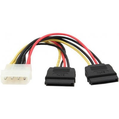 GEMBIRD Kabel SATA napájecí rozdvojka 15cm 1x 5.25 na 2xSATA GEMBIRD CC-SATA-PSY – Zboží Živě