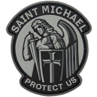Plastové 3D patche 3D gumová nášivka SAINT MICHAEL PROTECT US Patch Šedá – Zboží Dáma