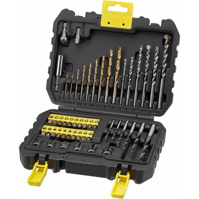 Stanley STA88546-XJ 50dílná sada vrtáků do kovu Titanium/dřeva/zdiva, šroubovací bity, magnetický držák bitů, nástrčné hlavice, záhlubník, 1/4" adaptér – Sleviste.cz