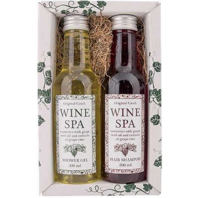 Bohemia Gifts & Cosmetics Wine Spa Vinná kosmetika Hroznový olej a extrakt z vinné révy sprchový gel 200 ml + šampon na vlasy 200 ml dárková sada – Zbozi.Blesk.cz