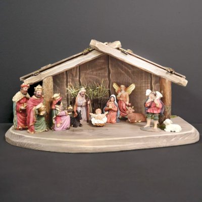 Amadea Dřevěný betlém šedohnědý bez figurek 38 cm – Hledejceny.cz