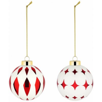 Alessi Vánoční skleněné baňky "Delight", set 2 ks, vzor 3 - – Hledejceny.cz