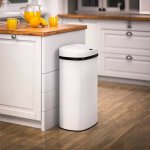 Monzana® Senzorový odpadkový koš z nerezové oceli 50 L bílý – Sleviste.cz