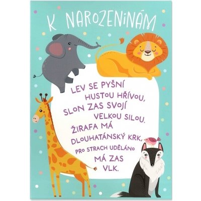 Albi Přání do obálky K narozeninám Veselá zvířátka Jitka Molavcová Bambini di Praga - Máme rádi zvířata 14,8 x 21 cm – Zboží Mobilmania