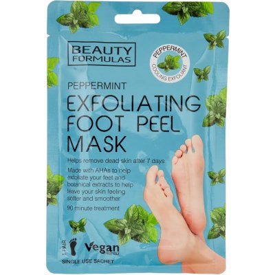 Beauty Formulas Peppermint exfoliační maska na nohy 1 ks – Sleviste.cz