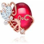 Krista Paulitti Zlaté ozdoby na NailArt TRIPLE AAA ZIRCON SELECTION ROSE GOLD PLATING Ø 15 MM X 19 MM RED – Hledejceny.cz
