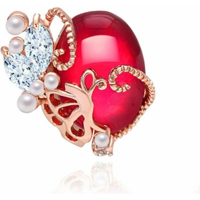 Krista Paulitti Zlaté ozdoby na NailArt TRIPLE AAA ZIRCON SELECTION ROSE GOLD PLATING Ø 15 MM X 19 MM RED – Hledejceny.cz