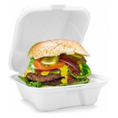 Burger box 15x15x8cm z cukrové třtiny (50ks) – Zbozi.Blesk.cz