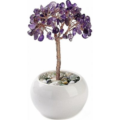 Nefertitis Stromeček z ametystu v bílém - dekorace domů a kanceláře NF46710 - cca 13 cm – Zboží Dáma