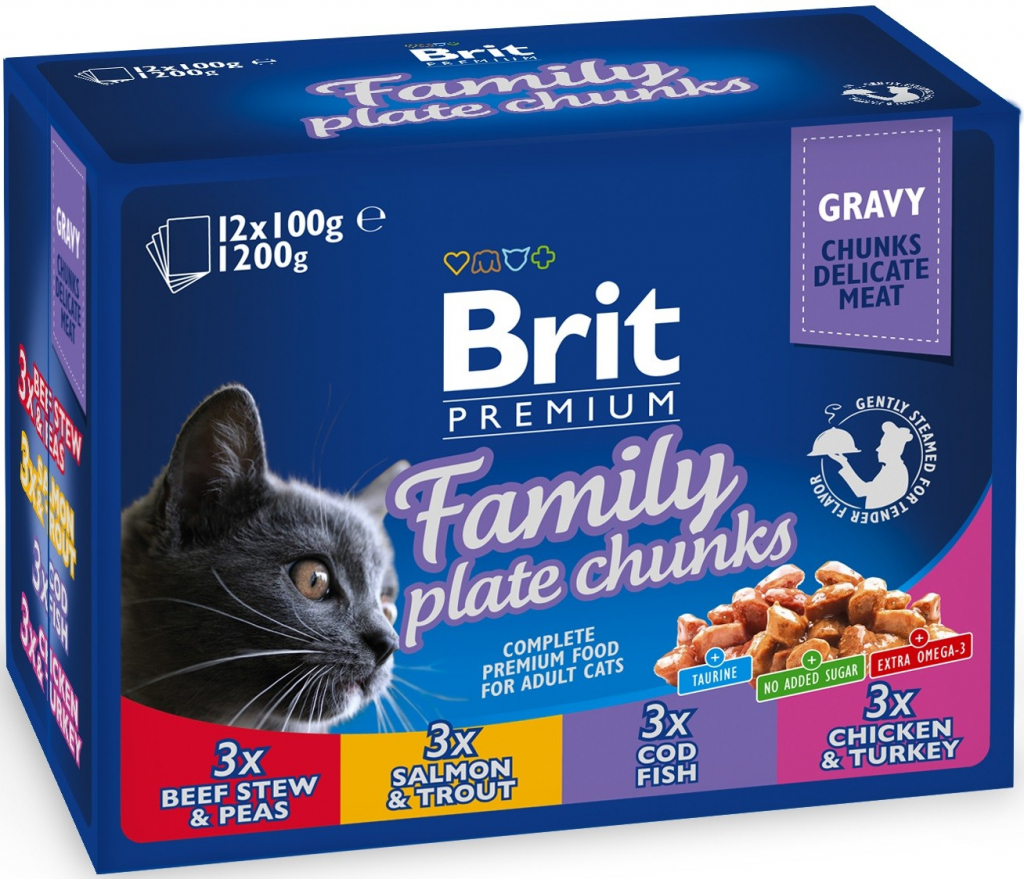 Brit Cat Premium Pouches Rodina 12 x 100 g