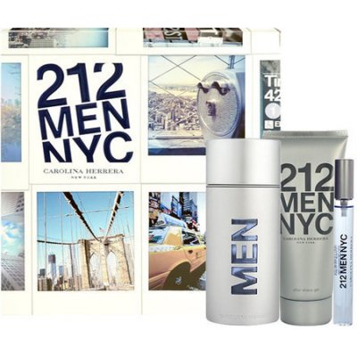 CAROLINA HERRERA 212 Man pro muže EDT 100 ml + After Shave Gel gel po holení ) 212 Man 100 ml + miniaturka 212 Man pro muže EDT 10 ml dárková sada – Zboží Mobilmania