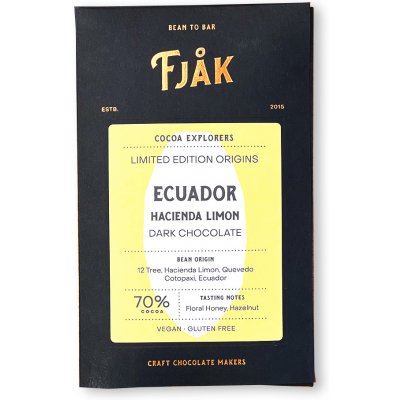 FJAK Sjokolade 70% ECUADOR HACIENDA LIMON 60 g – Zbozi.Blesk.cz