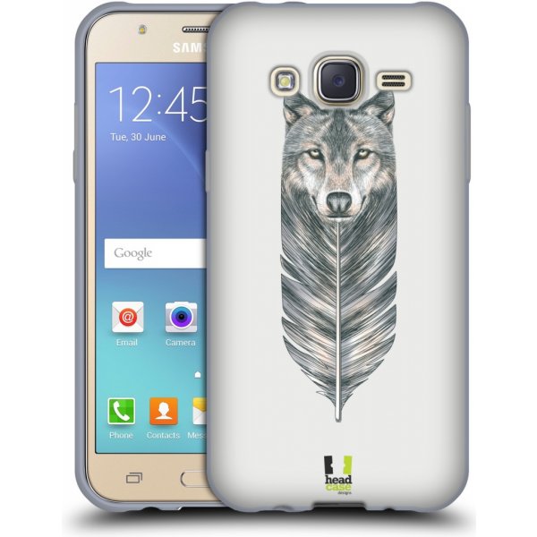 Pouzdro a kryt na mobilní telefon Pouzdro HEAD CASE Samsung Galaxy J5, J500, (J5 DUOS) vzor zvířecí pírka vlk