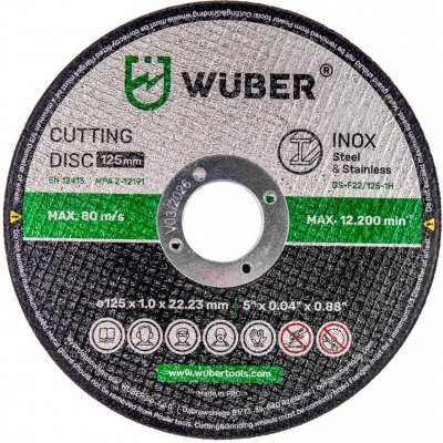 WUBER Řezný kotouč na nerezovou ocel 125x22,23x1,0mm W17012 – Zbozi.Blesk.cz