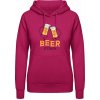 Dámská mikina s potiskem AWDis Hoodie mikina Design Čas na Pivo Svůdná růžová