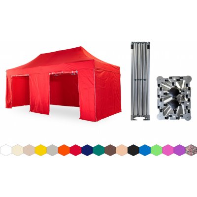 TENTino BIG HEXAGON 4x6 m 7A ČERVENÁ 4 nohy – Hledejceny.cz