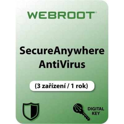 Webroot SecureAnywhere AntiVirus 3 lic. 1 rok (WSAAV3-1) – Hledejceny.cz