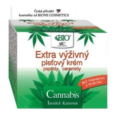 BC Bione Cosmetics Cannabis Extra výživný pleťový krém s peptidy a ceramidy 51 ml