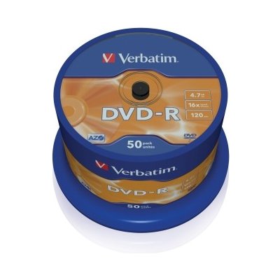 VERBATIM DVD-R(50-Pack)Spindl/MattSlvr/16x/4.7GB - 43548