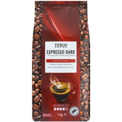 Tesco Espresso Dark směs pražené zrnková 1 kg – Hledejceny.cz