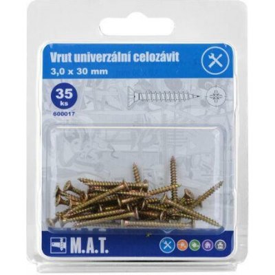 M.A.T. GROUP vrut un.celozávit 3,0x 30mm ZZ (35ks) – Hledejceny.cz