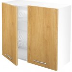 Halmar Horní skříňka Vento GC-80/72, bílá / dub medový – Zboží Dáma