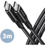 Axagon BUCM-CM30AB HQ USB-C USB-C, USB 2.0, PD 60W 3A, ALU, oplet, 3m, černý – Zboží Živě