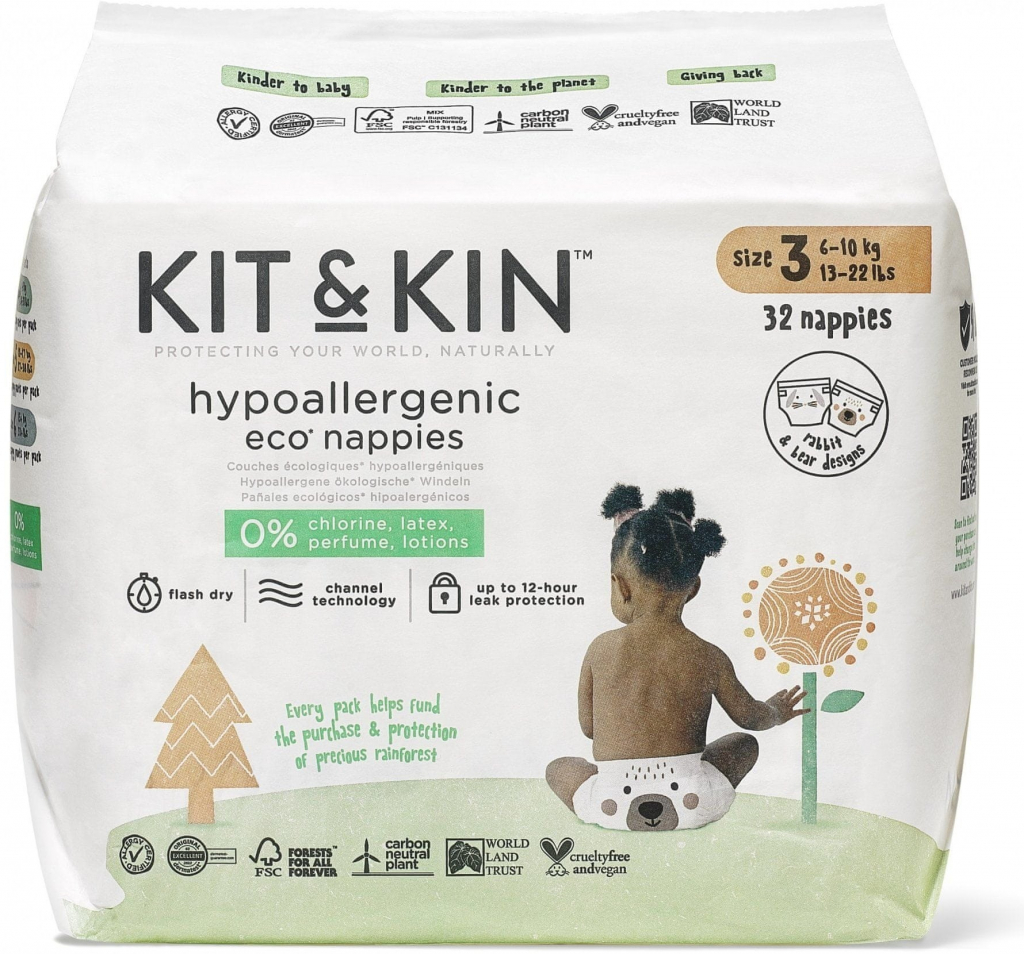 Kit & Kin Eko Naturally Dry Nappies 3 32 ks