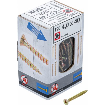 BGS Diy BGS 88003, Víceúčelové šrouby | T-profil (pro Torx) T20 | 4,0 x 40 mm | 150 ks – Zboží Mobilmania