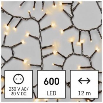 EMOS LED vánoční řetěz ježek 12 m venkovní i vnitřní teplá bílá časovač