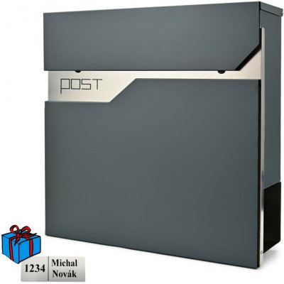 D3692 poštovní schránka antracit + nerez Nerez / Antracit Ano – Zbozi.Blesk.cz