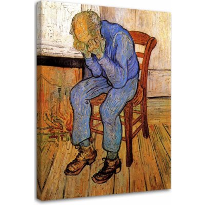 Obraz na plátně, Starý muž ve smutku V. van Gogh - 40x60 cm – Zboží Mobilmania