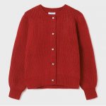 Mayoral 7376-61 dívčí červený propínací svetřík – Zboží Dáma