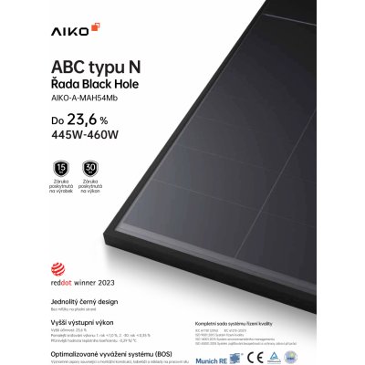 AIKO Fotovoltaický panel 450Wp A450-MAH54Mb celočerný – Zboží Mobilmania