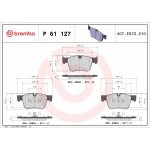 Sada brzdových destiček, kotoučová brzda BREMBO P 61 127X | Zboží Auto