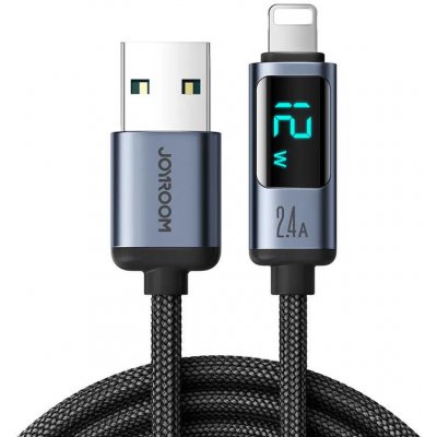 Joyroom S-AL012A16 USB iPhone Lightning / LED displej, 1,2m, černý – Zboží Mobilmania