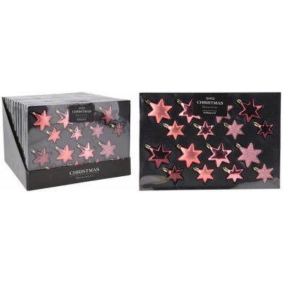 HIGHLIFE Sada vánočních ozdob Star ružová 16 ks – Hledejceny.cz