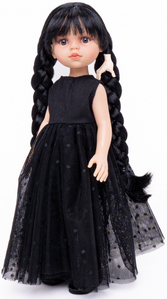 Paola Reina Las Amigas Wednesday Addams with braids Long Ball Dress
