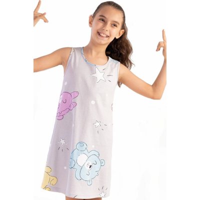 Noční košilka a duhový plyšový medvídci 1F0974 šedá – Sleviste.cz