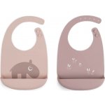 Done by Deer Happy Home Set 2ks silikonových bryndáčků Ozzo růžový – Zboží Dáma