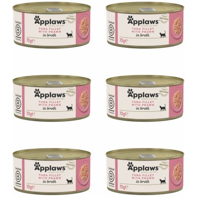 Applaws Cat Tuňák s krevetami 6 x 70 g – Hledejceny.cz