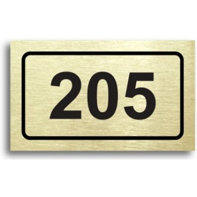ACCEPT Číslo na dveře - typ 01 (50x30mm) - zlatá tabulka - černý tisk