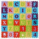 Pěnová puzzle na zem Teddies Pěnové puzzle abeceda a čísla mix barev 36ks 15x15x1cm