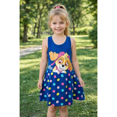 Eplusm dívčí šaty Tlapková Patrola Skye se smajlíky modré – Hledejceny.cz
