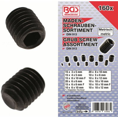 Šrouby vnitřní "červ" M3-M10, sada 160 dílů - BGS 14135 – Sleviste.cz